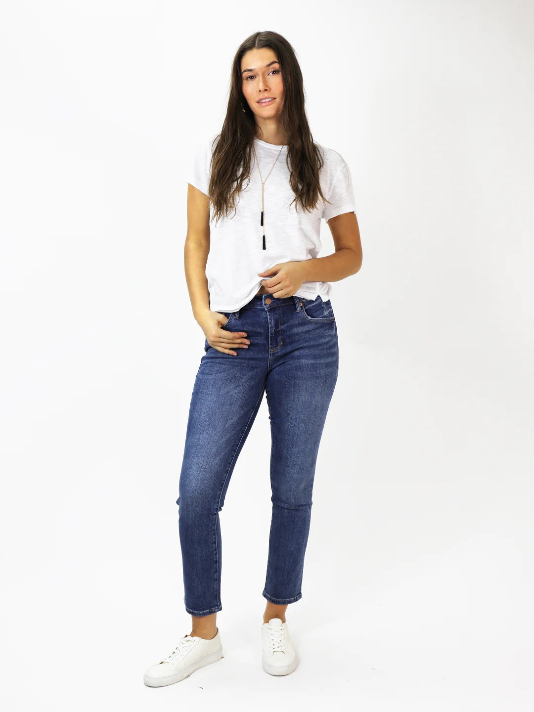 Blaire High Rise Ankle Slim Straight Jeans South Bay Full Frontt.
