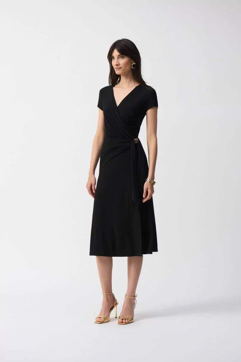 green emerald velvet dress PRETTYGARDEN Women's Midi Dress Casual Short Sleeve V Neck Buttons Bel