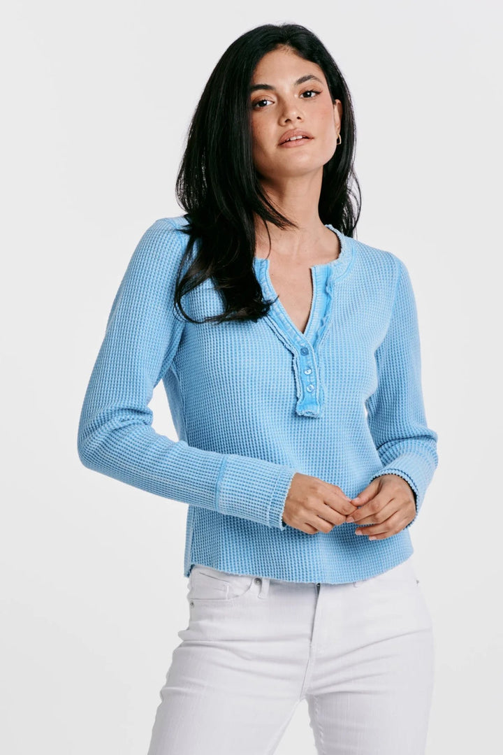 Luna Thermal Placket Top Front Adriatic Sea