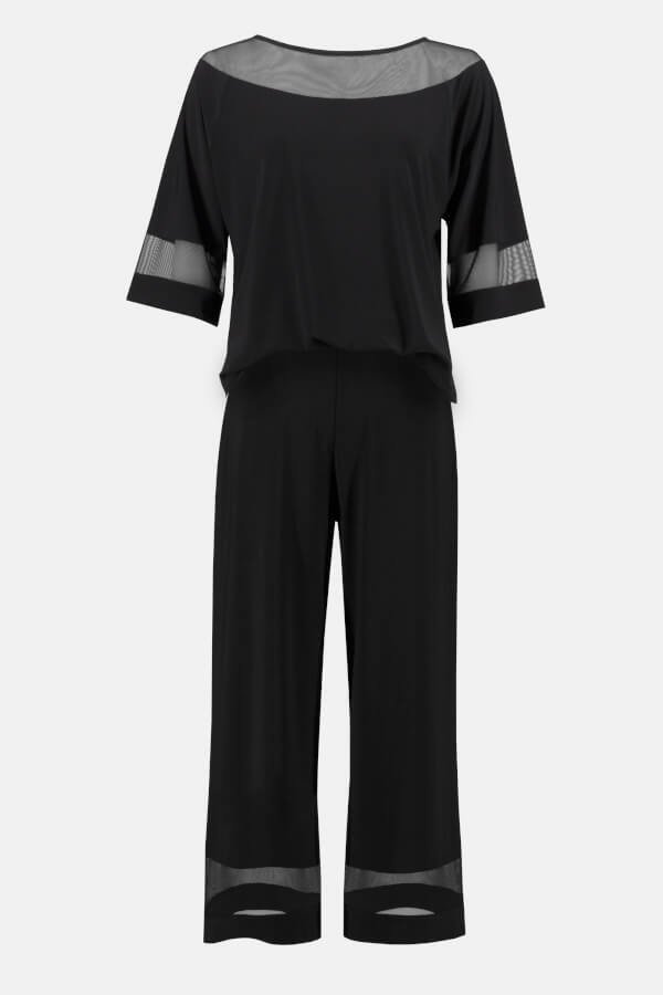 Sheer Panel Jumpsuit Style 233302 Without Model.