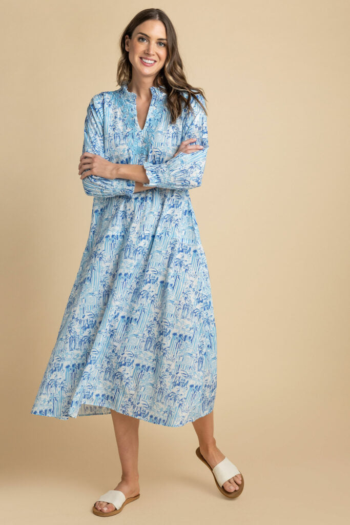 Amaya Bryony Embroidered Cotton Midi Dress Amaya Bryony Embroidered Cotton Midi Dress