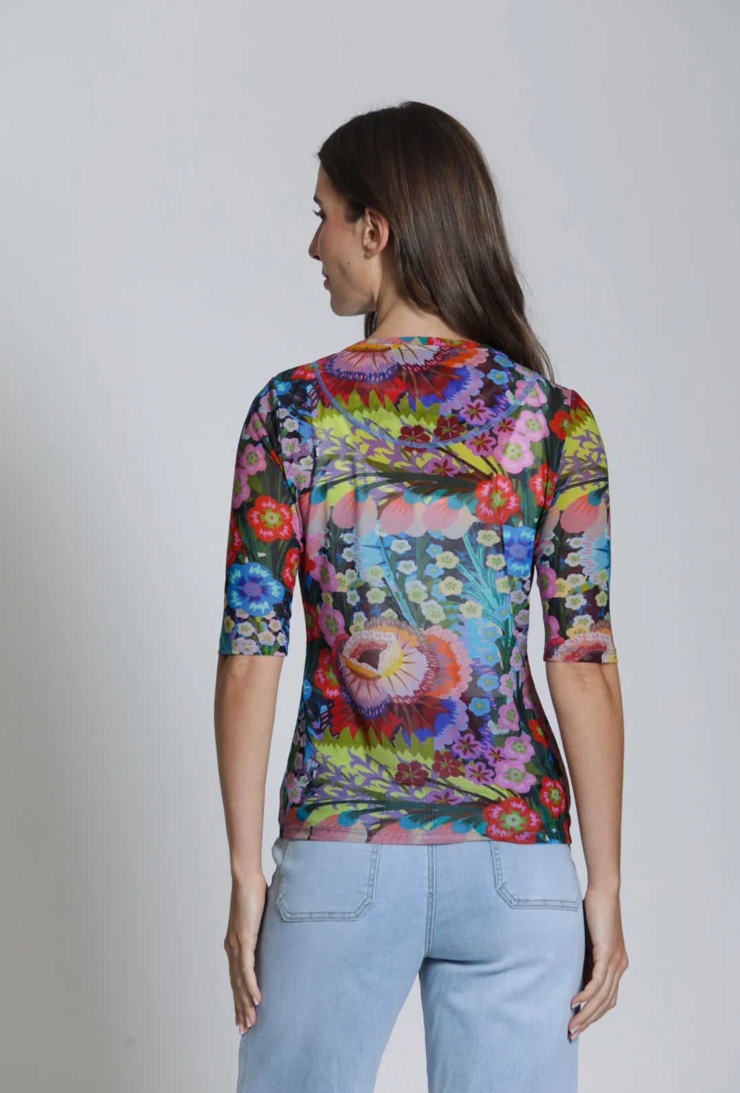 APNY Printed Mesh Top With Elbow Sleeves 3