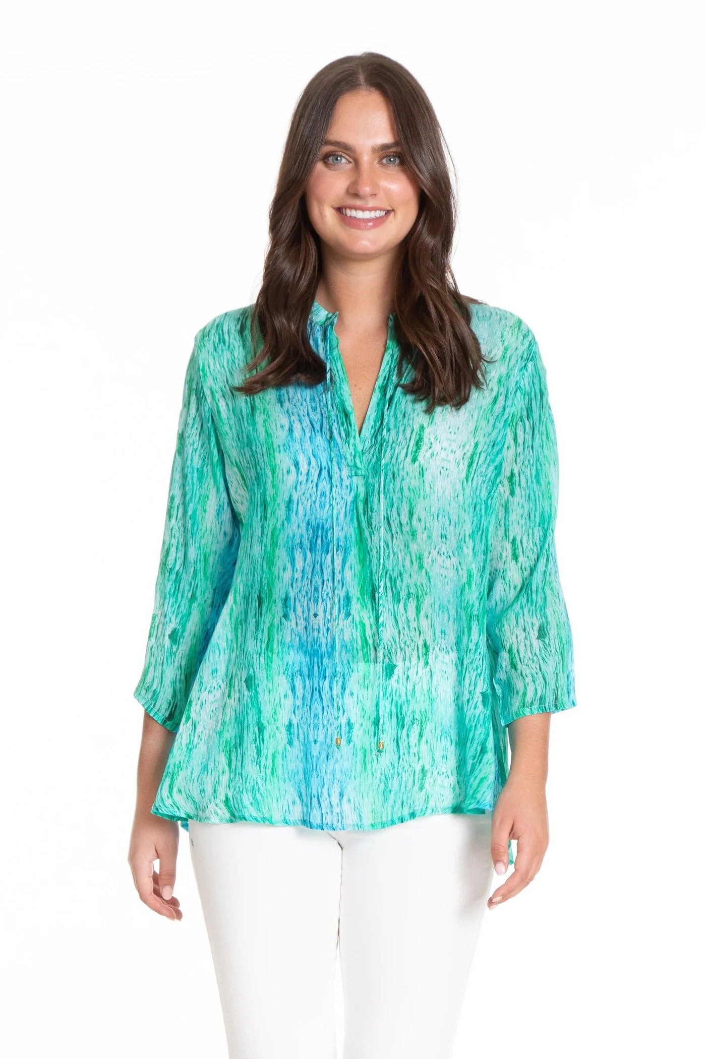 Raindrops and Ripples Print Tunic Front.