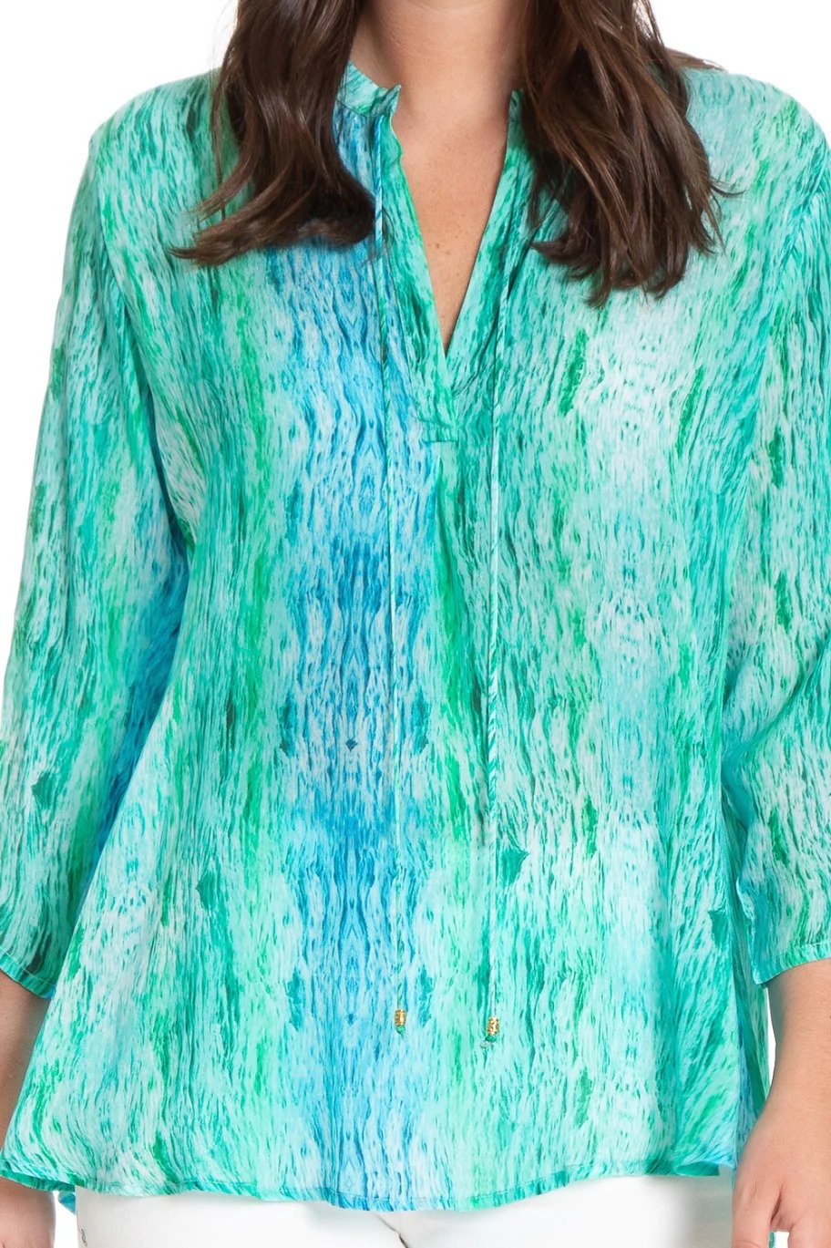 Raindrops and Ripples Print Tunic Neck Detail.