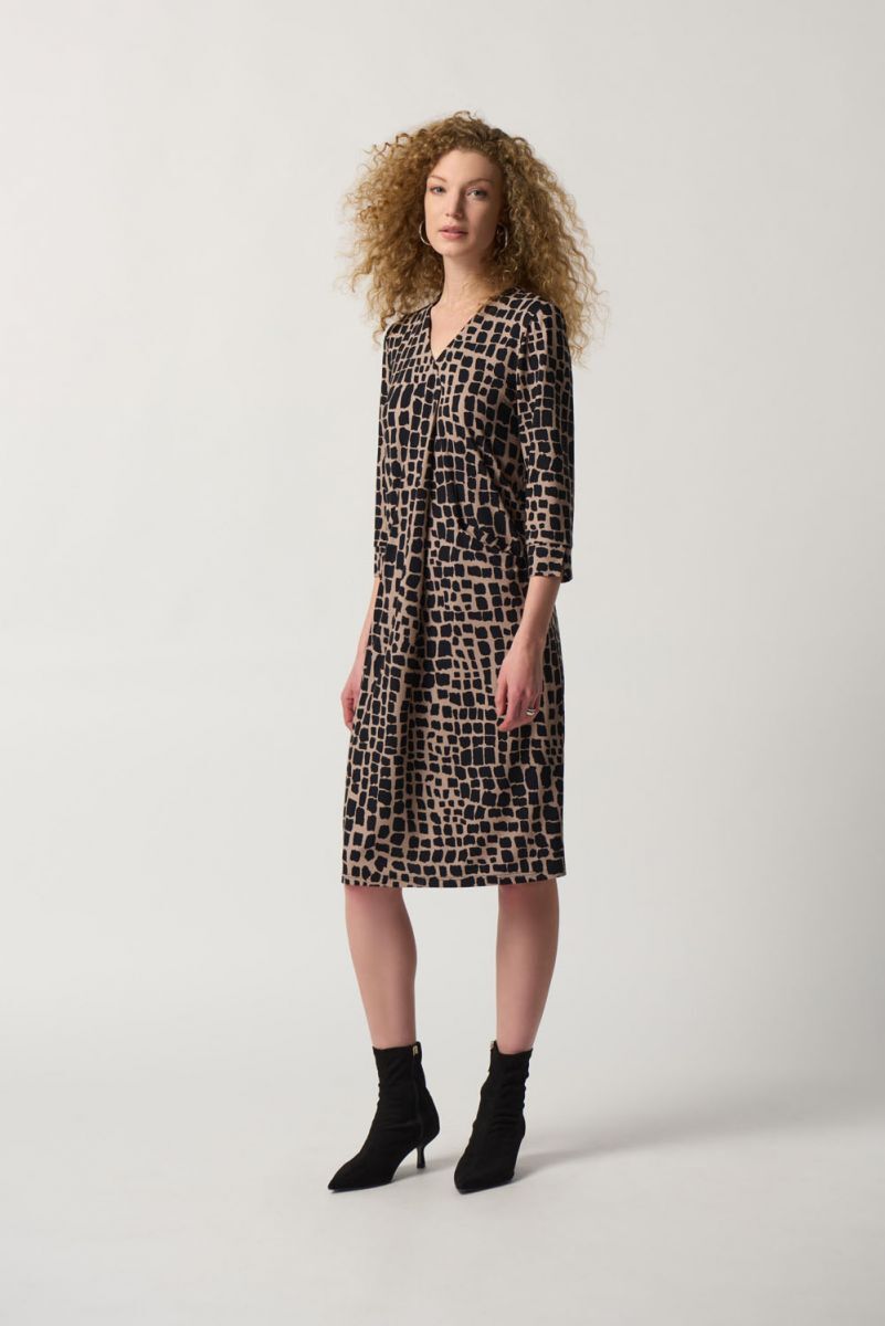 AnimalPrint Cocoon Dress Style 233073 Full Front.