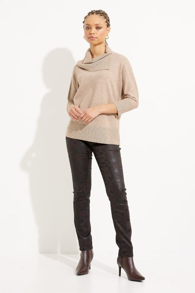 Asymmetrical Neckline Top Style 233955 Latte Melange Full.