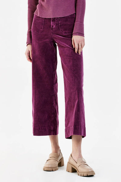 Audrey Wide Leg Corduroy Pant Purple Potion Front.