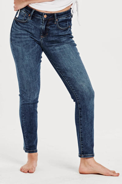 Blaire High Rise Ankle Slim Straight Jeans South Bay Front Pose.
