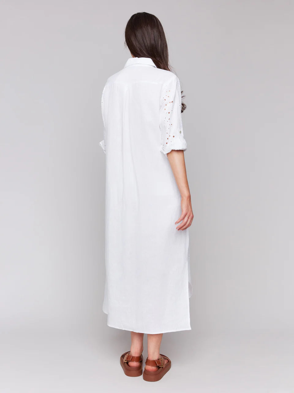 Charlie B Eyelet Embroidery Cotton-Linen Tunic Dress - White Village Vogue Charlie B Eyelet Embroidery Cotton-Linen Tunic Dress - White Village Vogue
