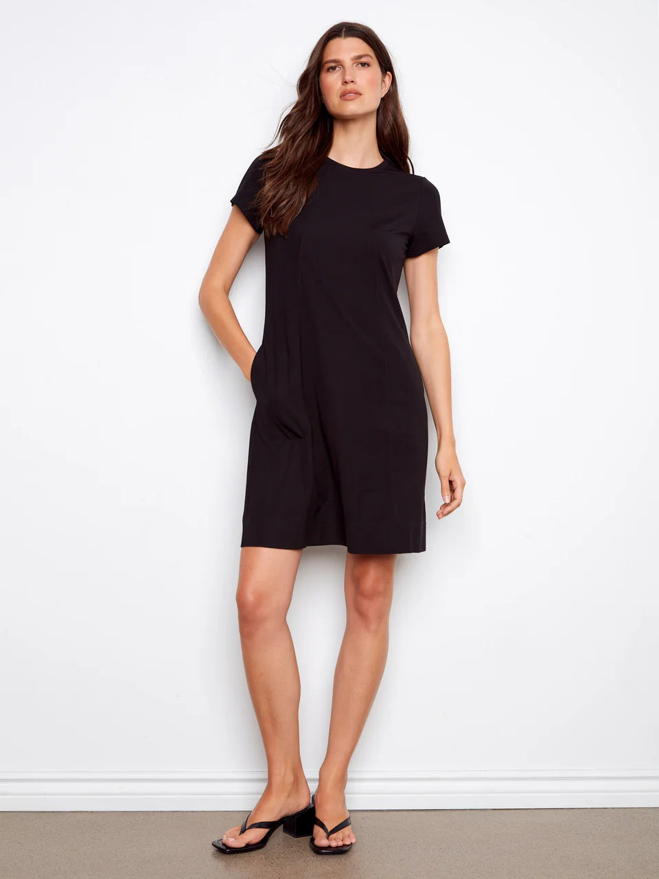 Charlie B Knee-Length Short-Sleeve Dress - Black 3