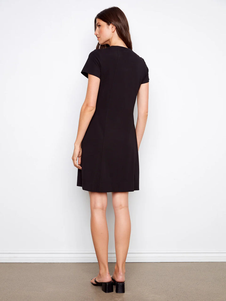 Charlie B Knee-Length Short-Sleeve Dress - Black 4