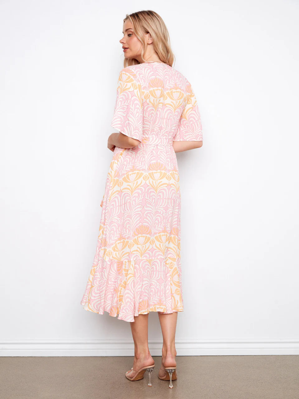 Charlie B Printed Faux Wrap Dress With Belt - Maeva 6
