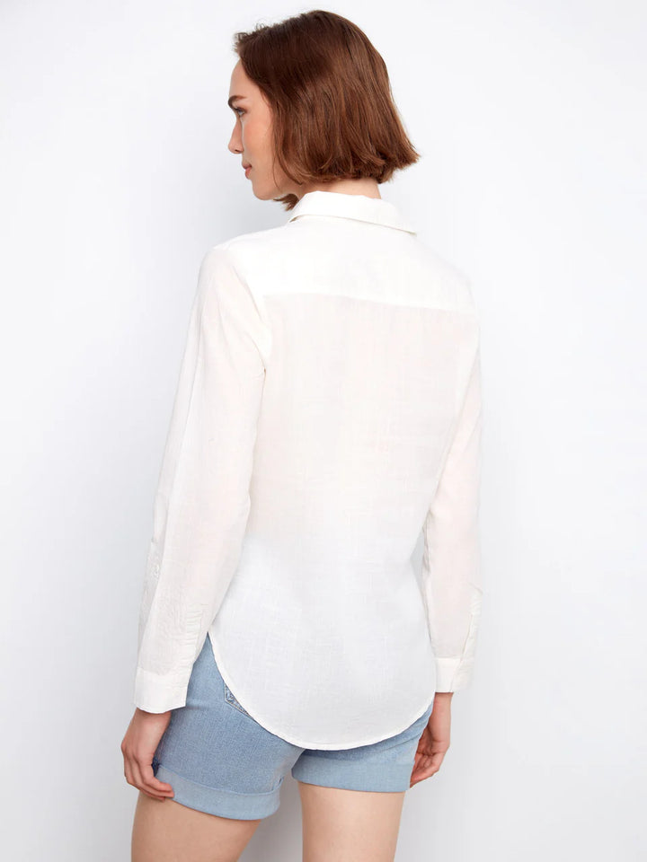 Charlie B Cotton Button-Up Shirt - White 6