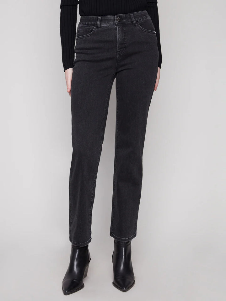 Charlie B Straight Leg Jeans - Charcoal 1