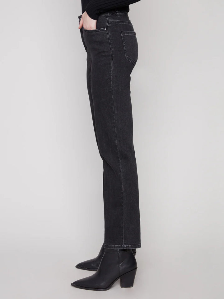 Charlie B Straight Leg Jeans - Charcoal 3