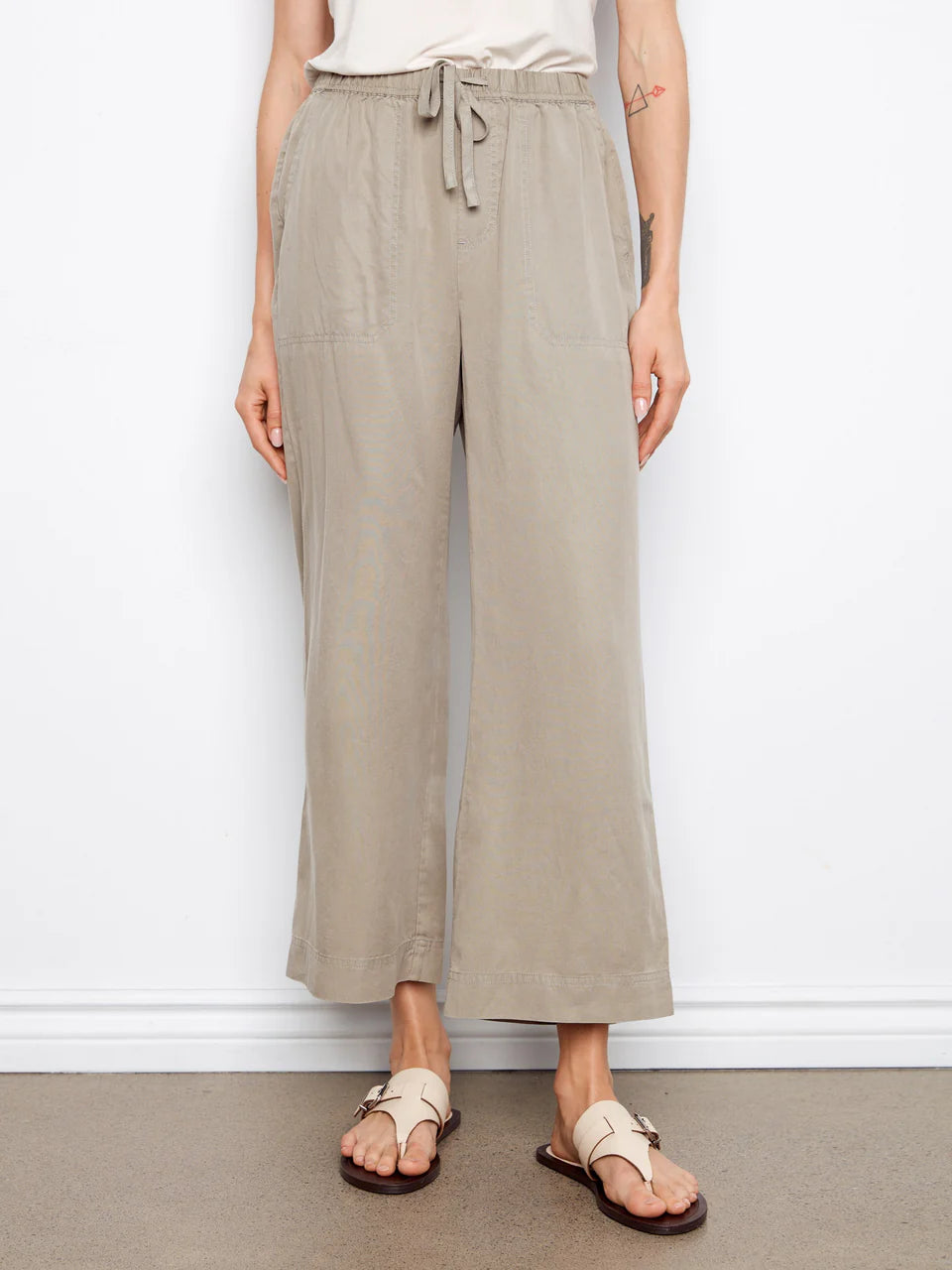 Charlie B Tencel Wide Leg Jogger Pants - Sage 2