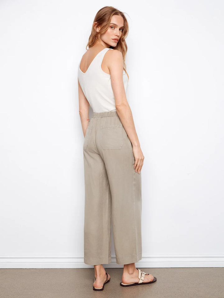 Charlie B Tencel Wide Leg Jogger Pants - Sage 5