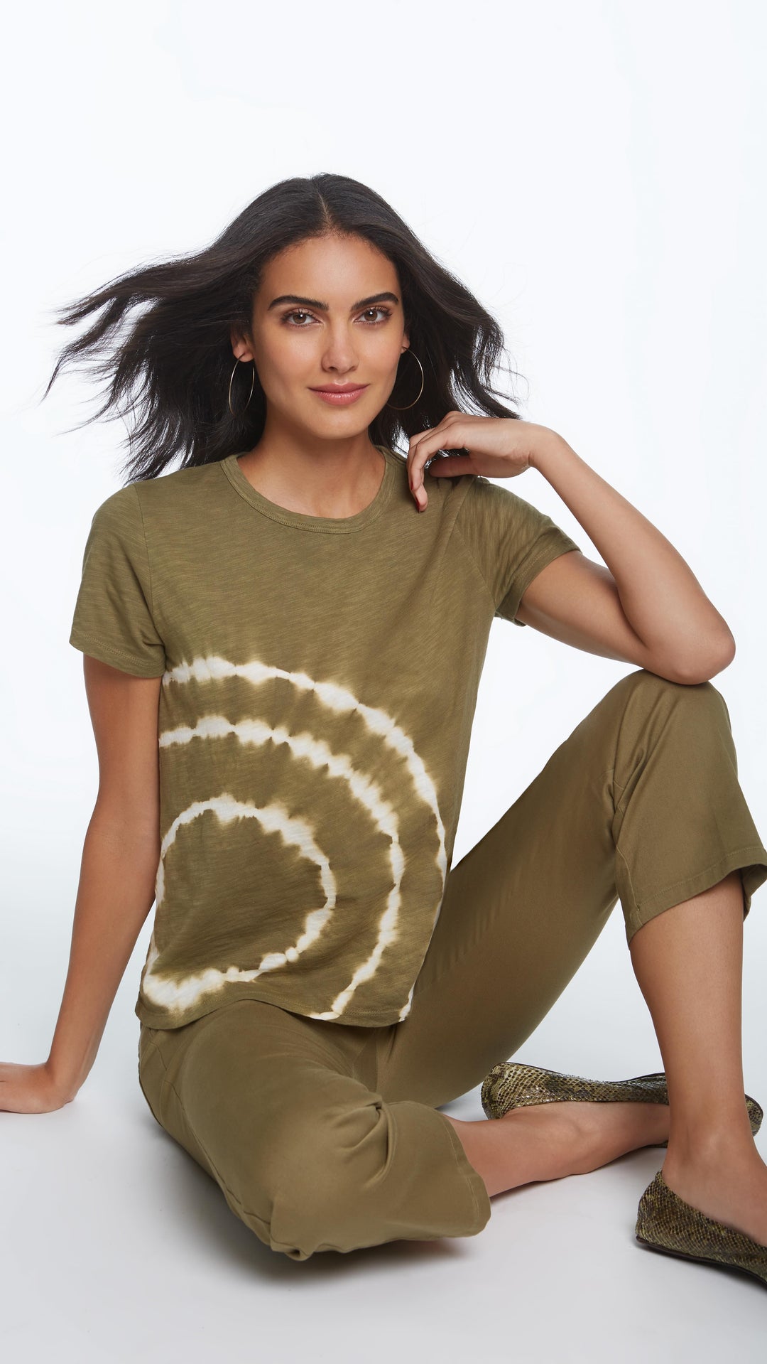 Elliott Lauren Sonar Circular Tie Dye Tee Cactus