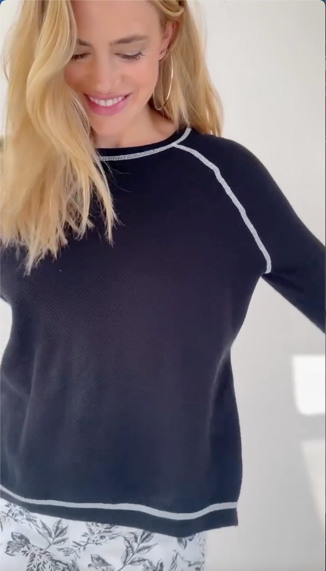 Elliott Lauren Waffle Stitch Raglan Sweater 3