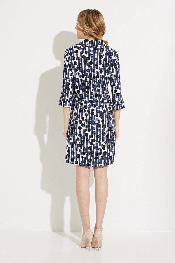 Embellished Abstract Print Shirt Dress Style 232122 Back.
