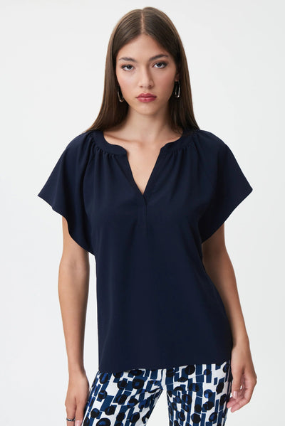 Flared Split Neck Top Style 232023 Front.
