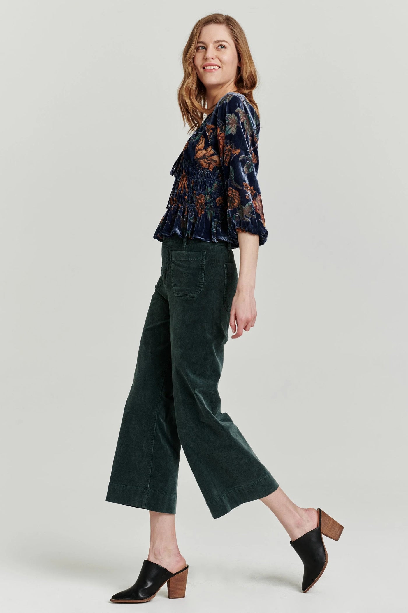Flora Printed Velvet Top Euphoric Garden Full Side.