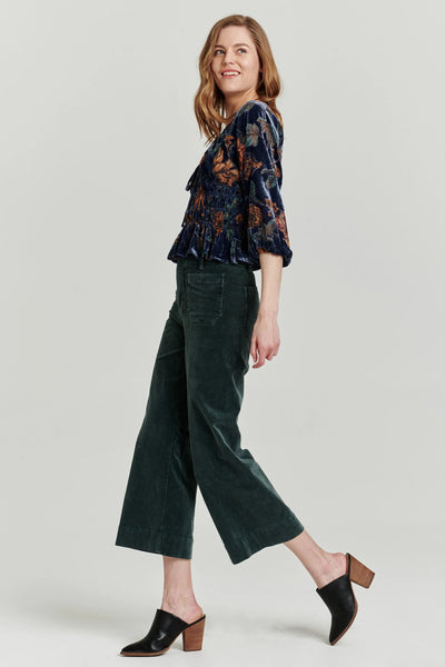 Flora Printed Velvet Top Euphoric Garden Full Side.