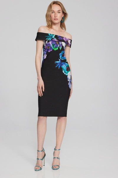 Floral Print Drop Shoulder Dress Style 241775Full Front.