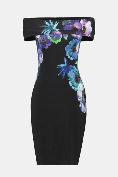 Floral Print Drop Shoulder Dress Style 241775 Laying Flat.