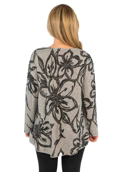 Abstract Floral Print Top Back.