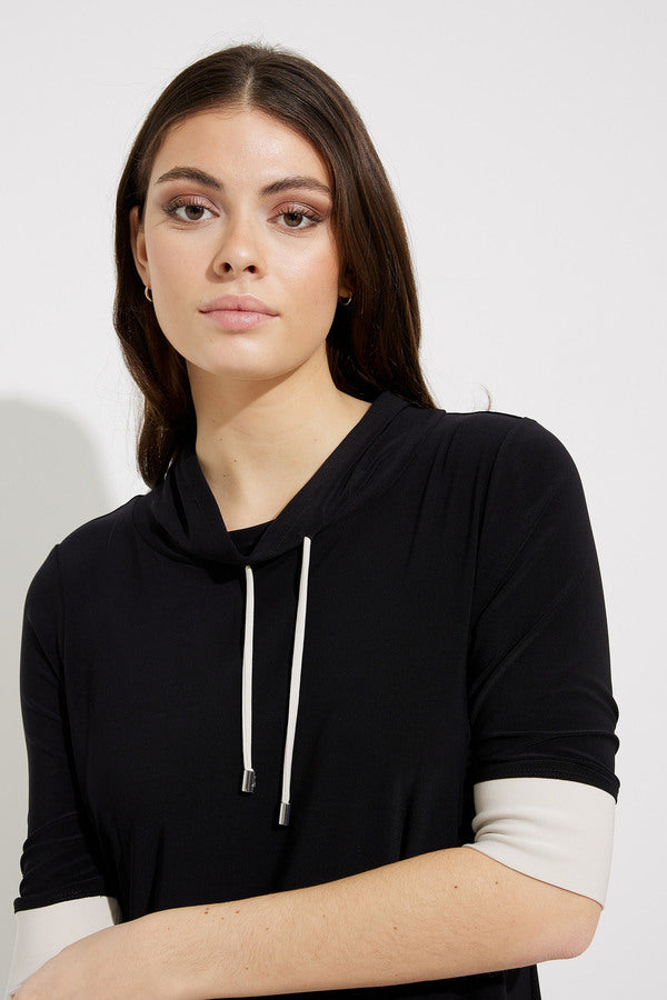 Hooded Sweater Dress Style 232093 Neck Detail.