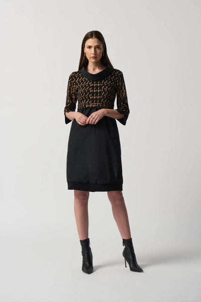 Houndstooth Print Dress Style 233174 Full Front.