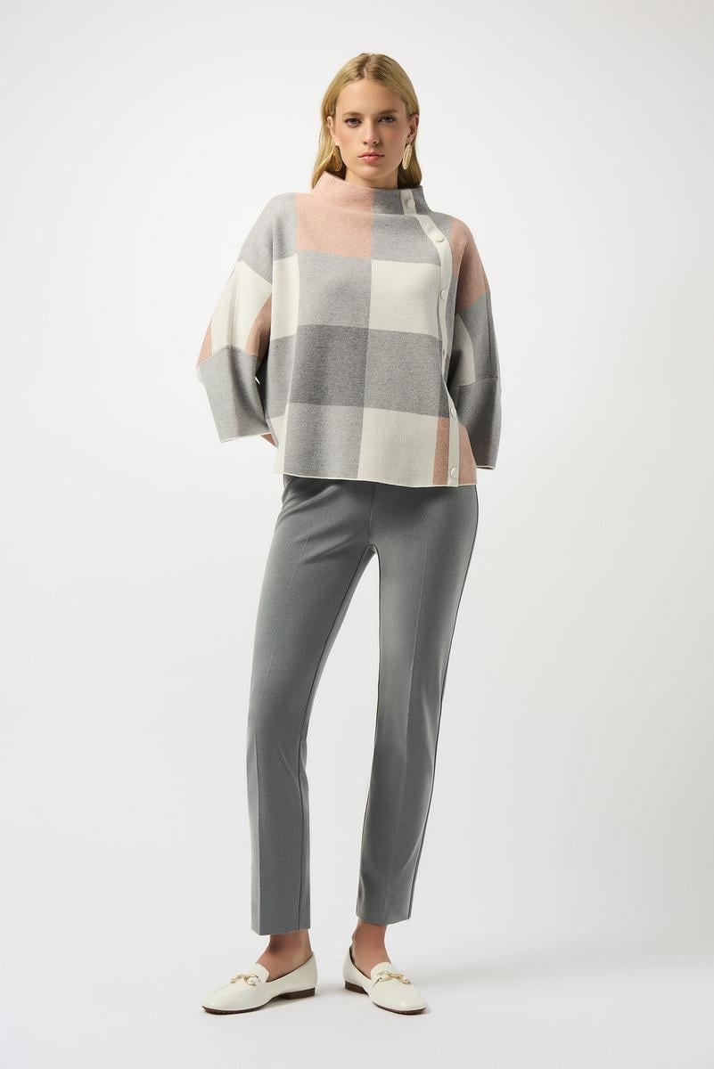 Joseph Ribkoff Plaid Jacquard Sweater Knit Top Style 243948 2
