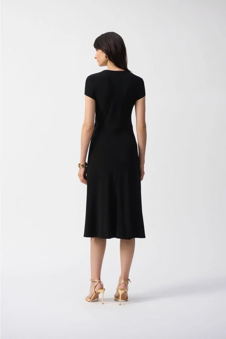 Black Flowy Wrap Dress Style 251250 Village Vogue Black Flowy Wrap Dress Style 251250 Village Vogue