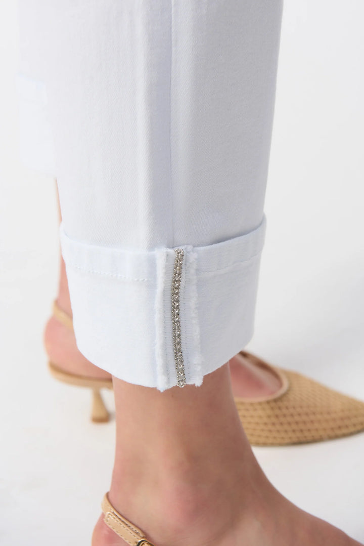 Joseph Ribkoff Turned Embellished Hem Slim Fit Cropped Jeans Style 251960 6