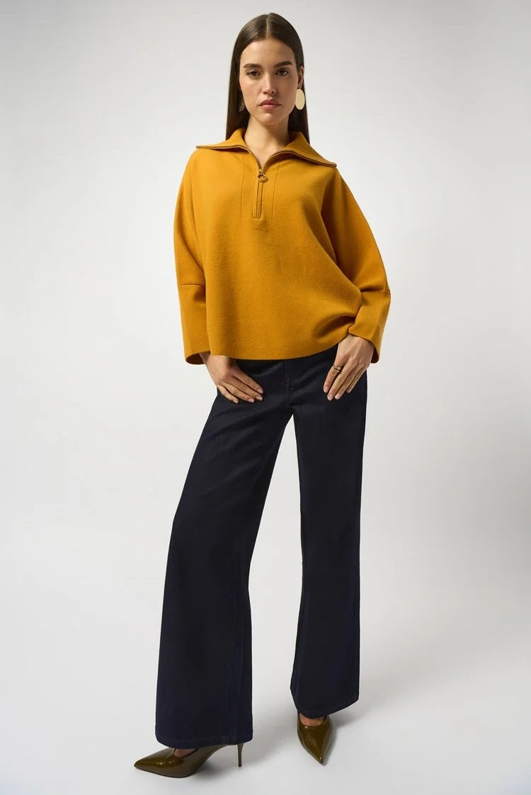 Joseph Ribkoff The Goldie Classic Wide-Leg Stretch Denim Jeans Dark 1