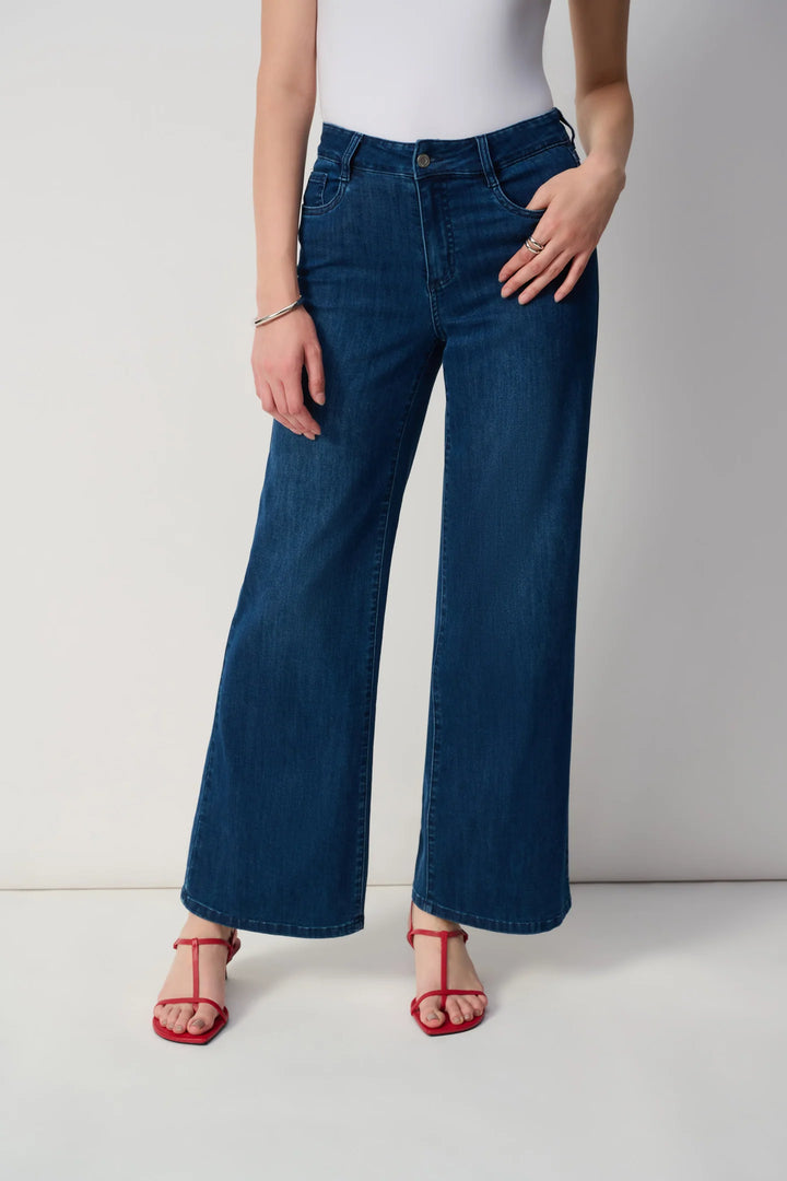 Joseph Ribkoff The Goldie Classic Wide-Leg Stretch Denim Jeans Medium 3