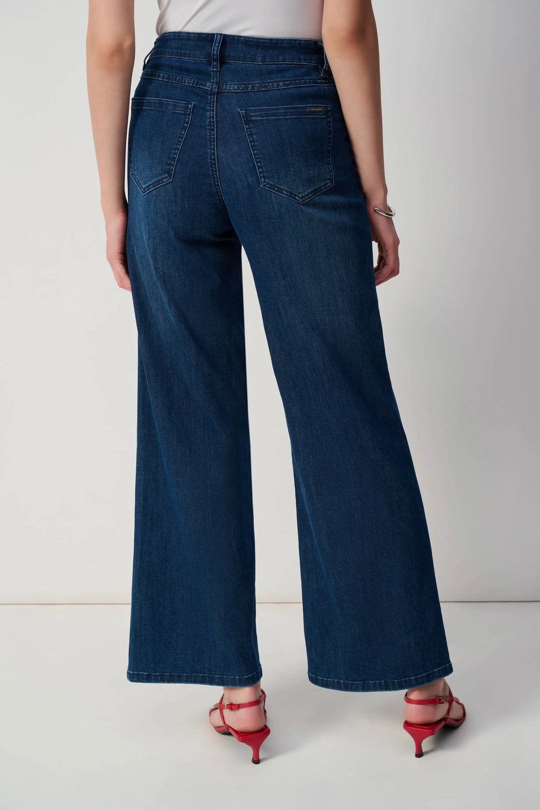 Joseph Ribkoff The Goldie Classic Wide-Leg Stretch Denim Jeans Medium 4