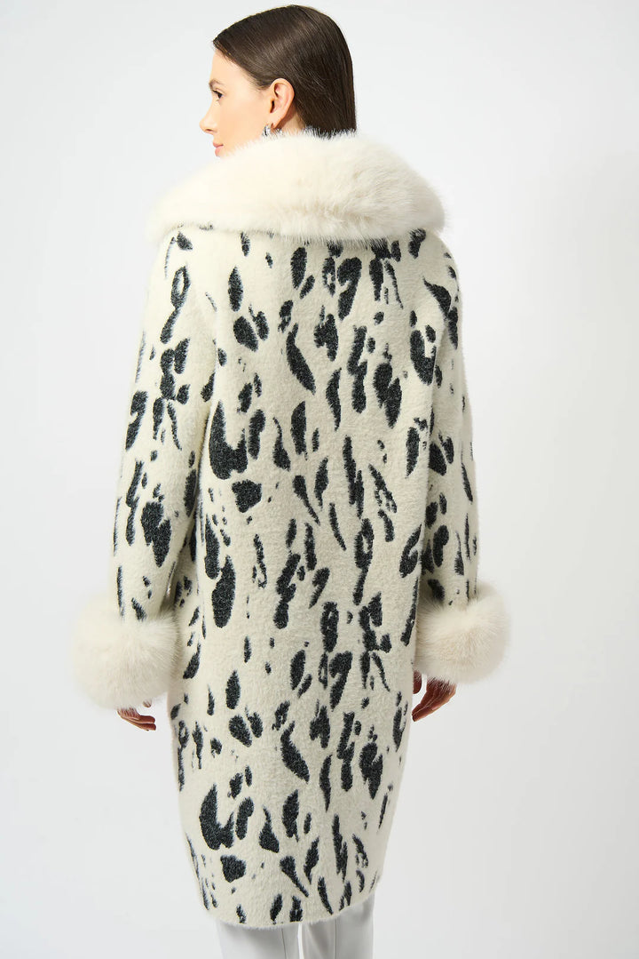 Joseph Ribkoff Animal Print Coat with Faux Fur Trim Style 253904 5