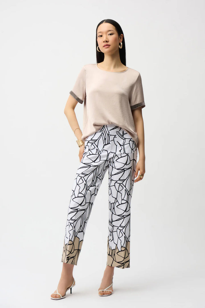 Joseph Ribkoff Millennium Abstract Print Wide Leg Pull-On Pants Style 261026 3
