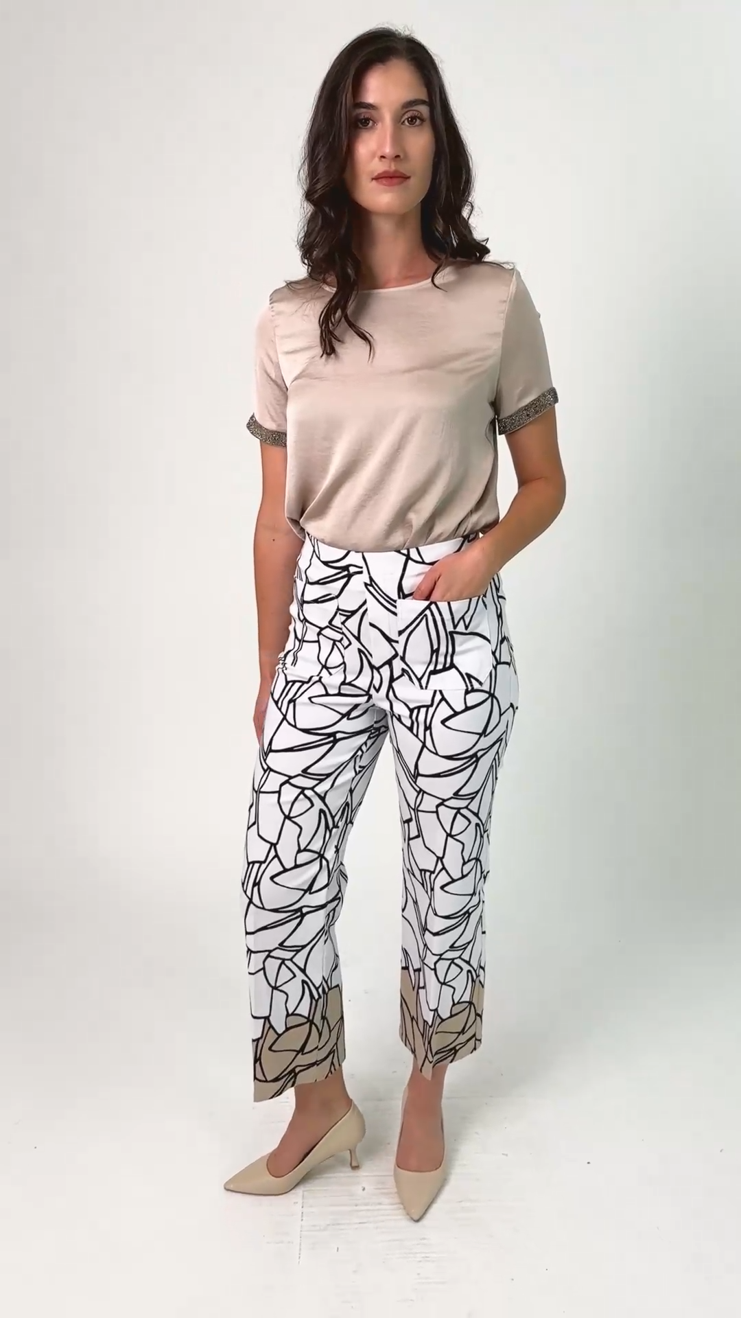Joseph Ribkoff Millennium Abstract Print Wide Leg Pull-On Pants Style 261026 5