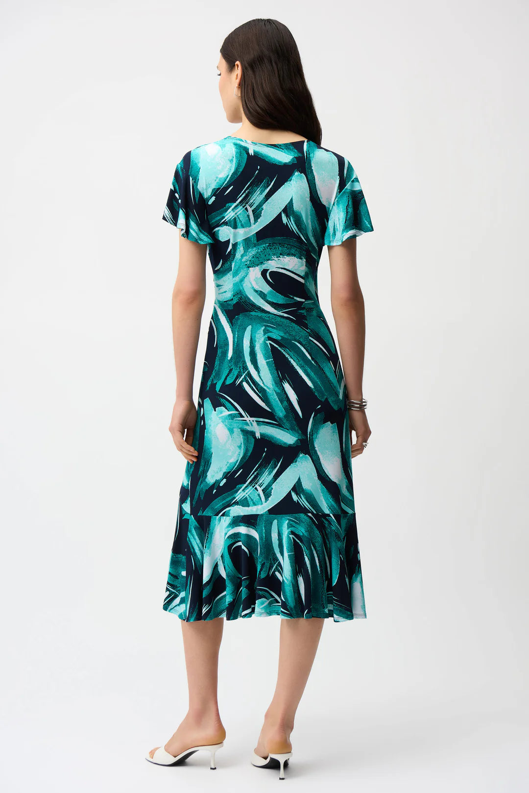 Joseph Ribkoff Abstract Print Fit and Flare Wrap Dress Style 261063 4