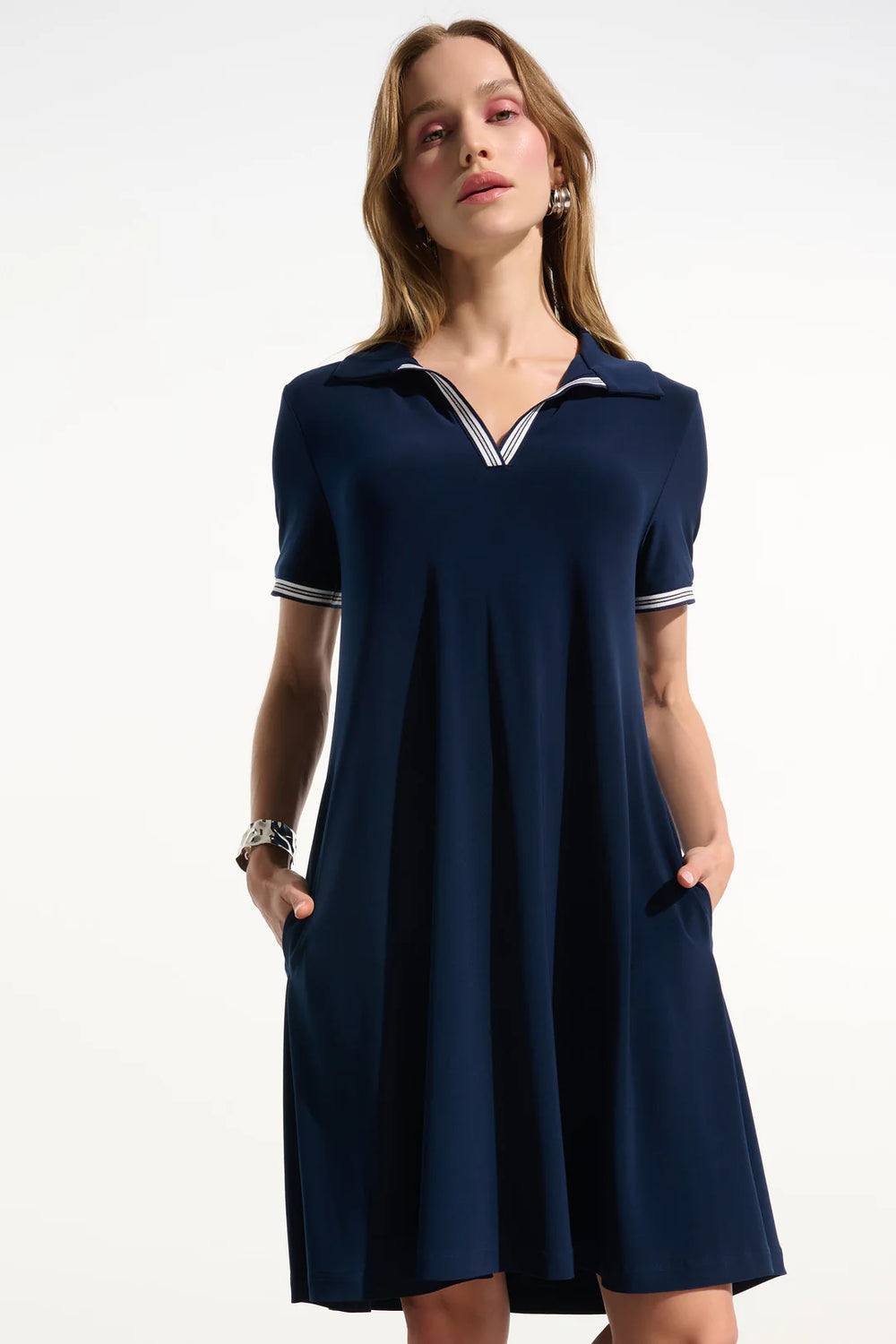 Joseph Ribkoff Trapeze Dress With Polo Collar Style 261614 2