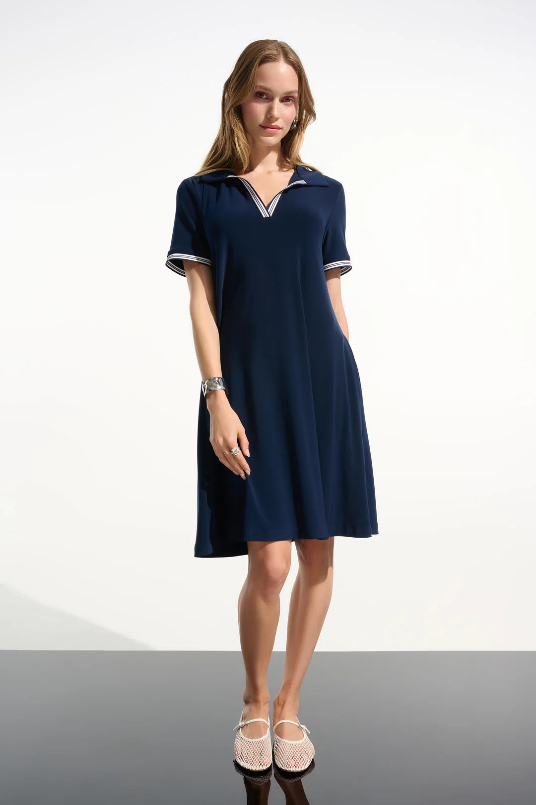 Joseph Ribkoff Trapeze Dress With Polo Collar Style 261614 3