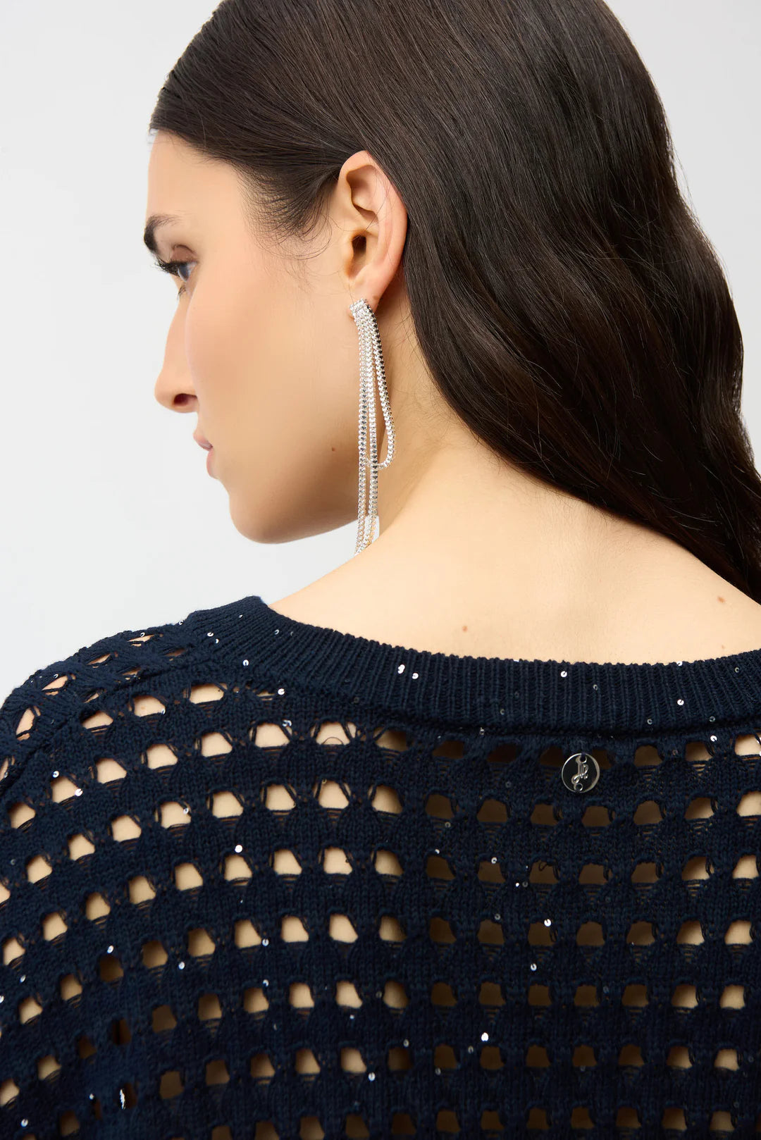 Joseph Ribkoff Cotton Blend Open Stitch Boxy Sweater Style 261925 3