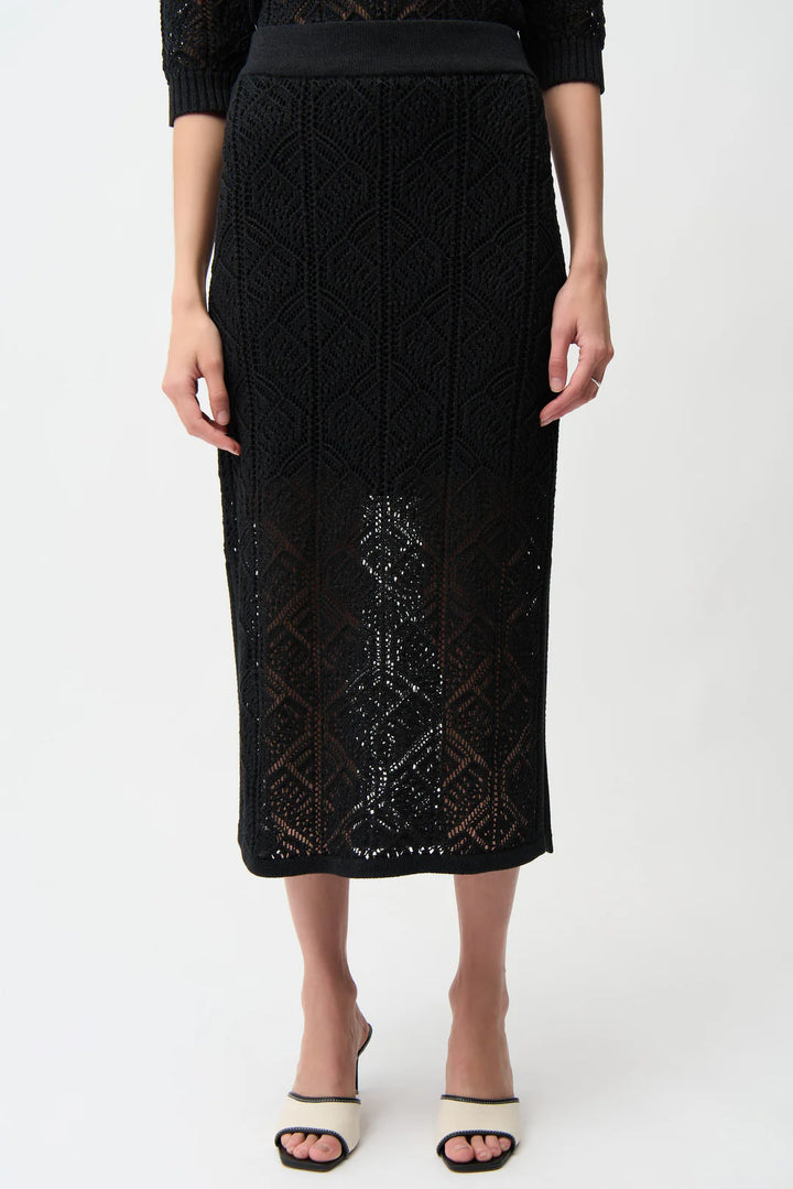 Joseph Ribkoff Cotton Blend Open Stitch Pencil Skirt Style 261928 2