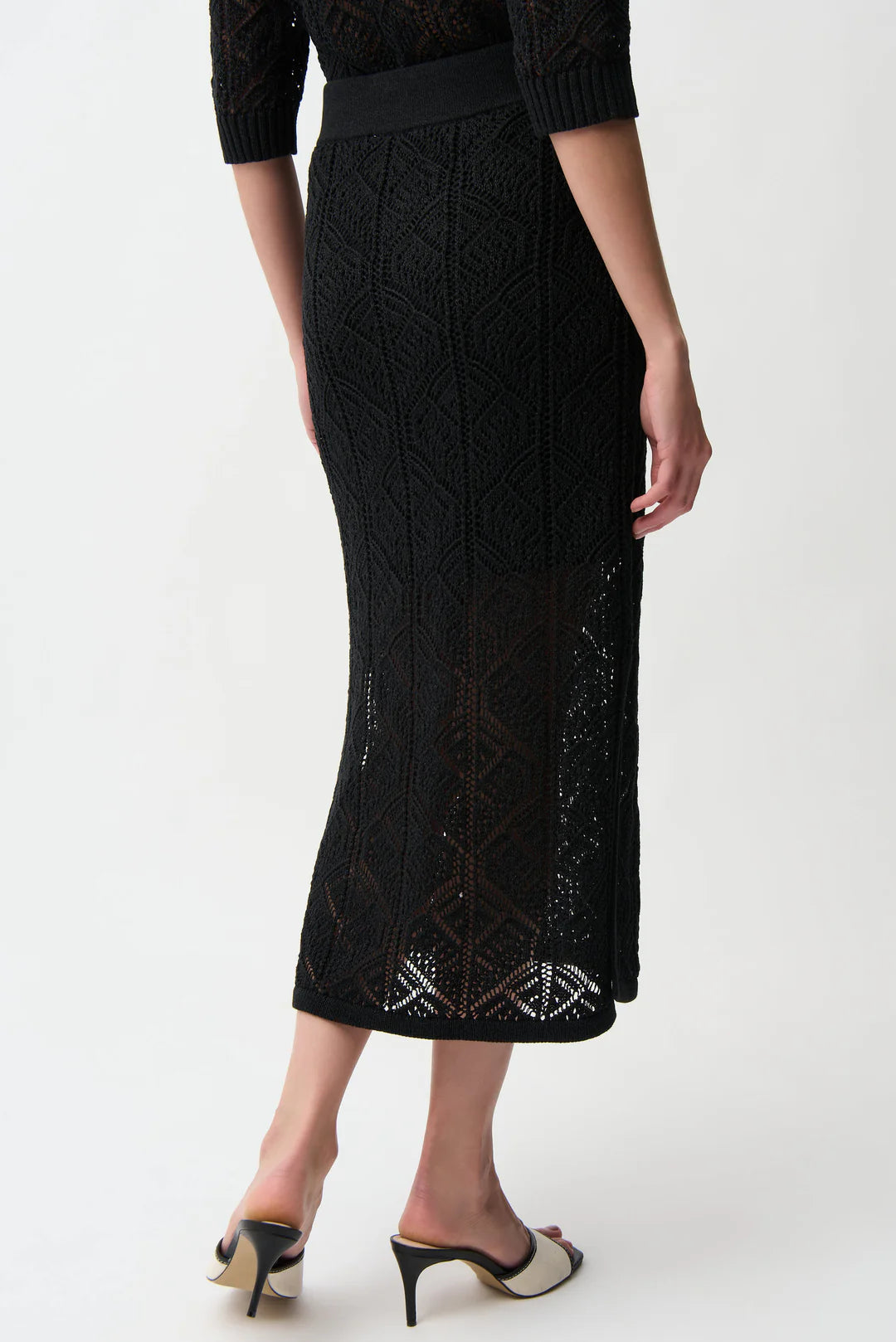 Joseph Ribkoff Cotton Blend Open Stitch Pencil Skirt Style 261928 3