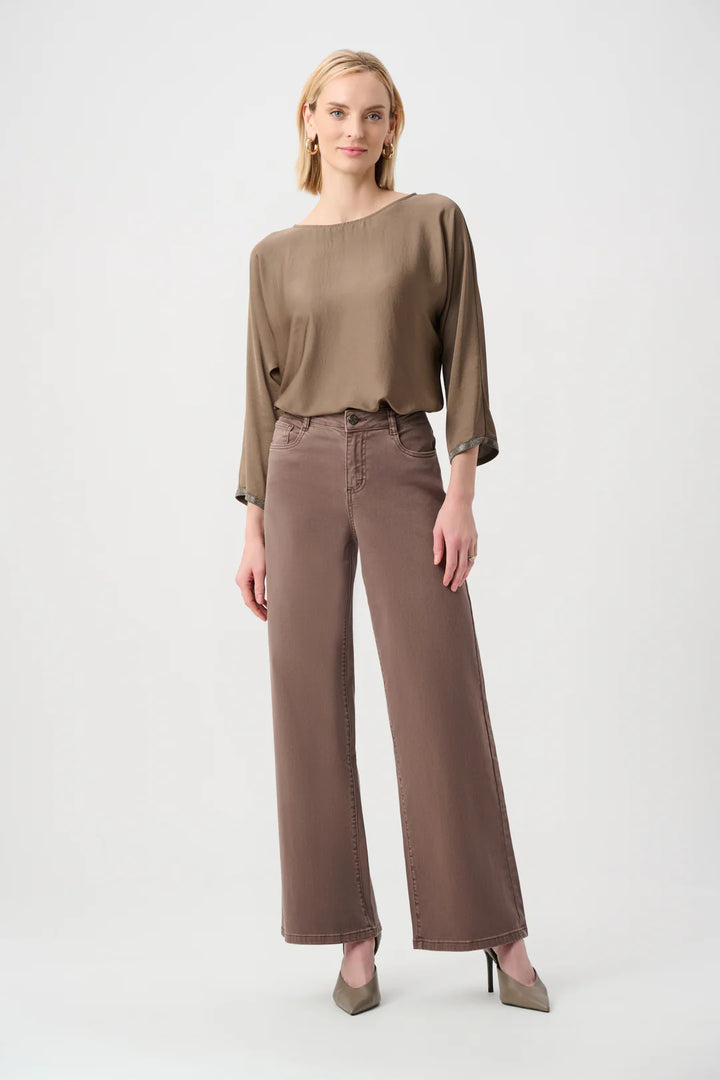 Joseph Ribkoff 3/4 Dolman Sleeve Boat-Neck Tunic Style 263069 Mink 2