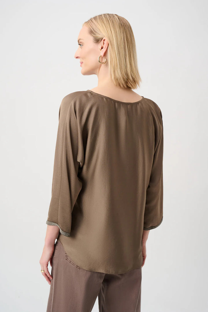 Joseph Ribkoff 3/4 Dolman Sleeve Boat-Neck Tunic Style 263069 Mink 5