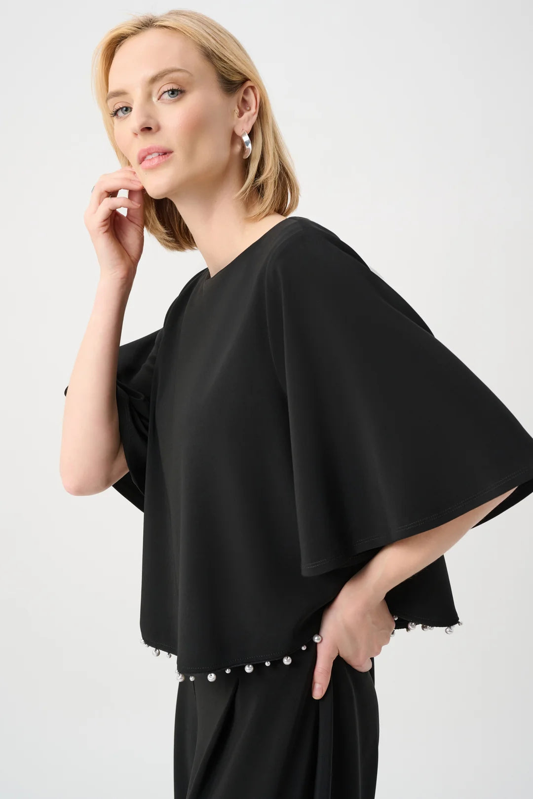 Joseph Ribkoff Flared Top With Pearl Detail Style 263116 1